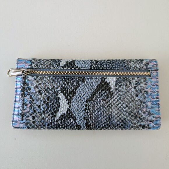 Brahmin Seville Ady Marine Wallet Blue Pink Crocodile Embossed Leather NWOT - Picture 2 of 4